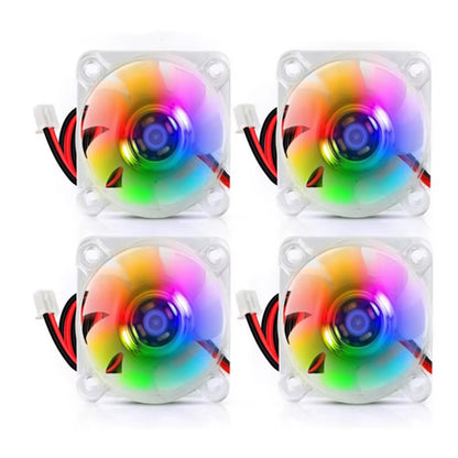 4PCS 4010 RGB Fan 12V 24V Ender 3 Fan Upgrade 24 Volt Fans LED Colorful 4010 Hydraulic Bearing Works with Ender 3 Pro 3X CR-10S