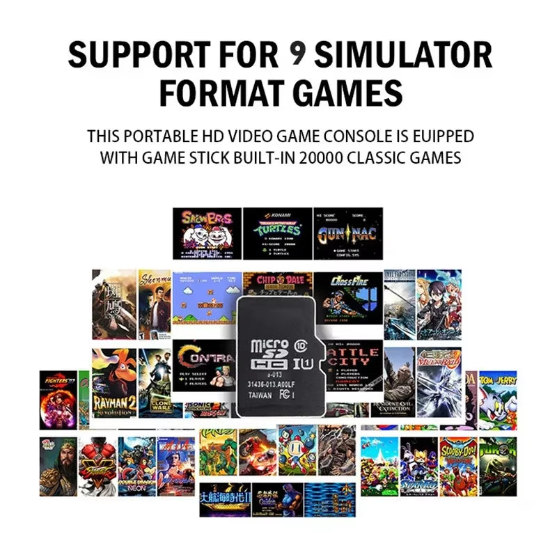 64GB 20000 Games Retro Video Game Consoles M8 Game Stick 4K 2.4G Wireless Console Dendy Gamestick for GBA/MD/PS1 Children'S Gift